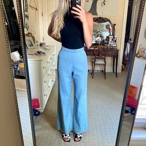 Alice + Olivia High Waist Denim wide legged Pants